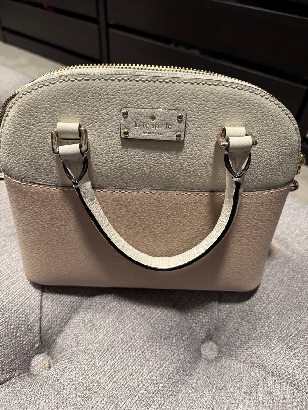 Kate Spade Cream & Blush Mini Carli Handbag